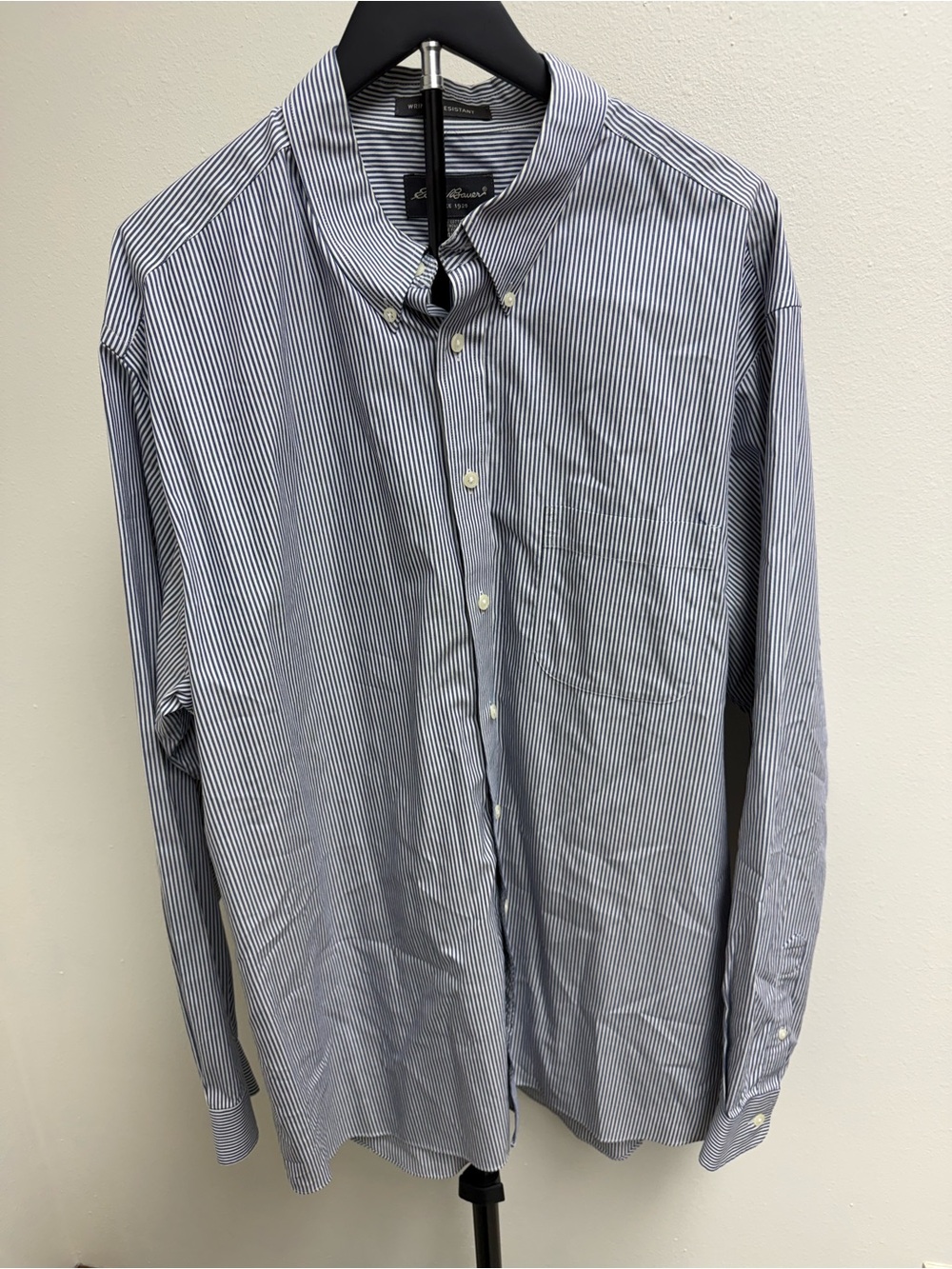 Eddie Bauer Blue and White Pinstripe Dress Shirt